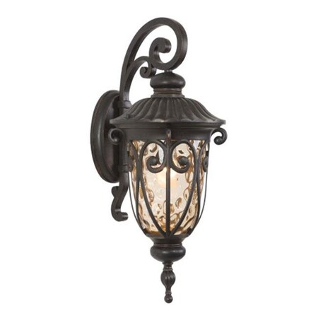 Yosemite Yosemite 519MDIORB 1 Light Exterior Light; Oil Rubbed Bronze with Gold Stone Glass 519MDIORB